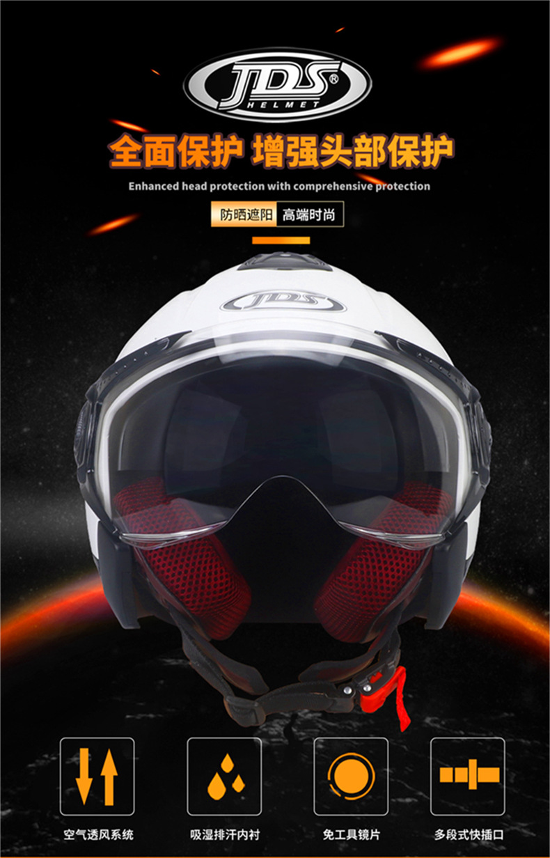 [Exclusively for Export] 3C Certified Electric Vehicle Helmet for Men and Women, Winter Battery Motorcycle Half Helmet for All Seasons