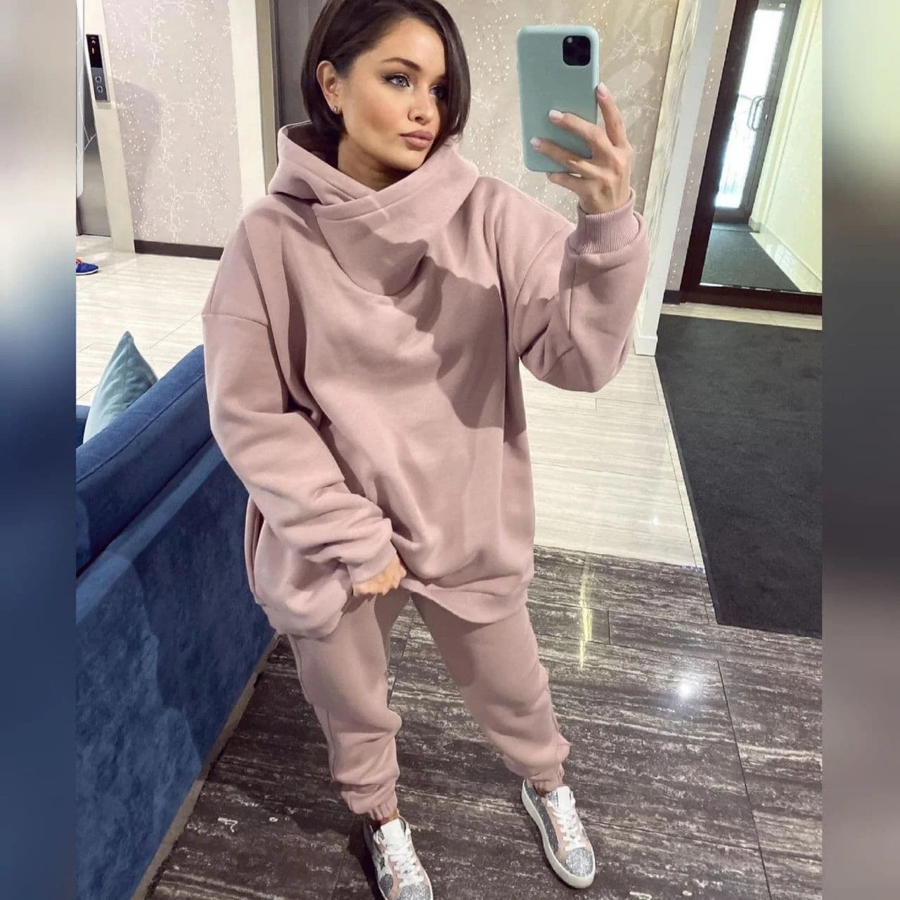 Women's fashion casual sweatshirt set two-piece set_voghion.com