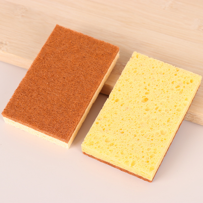 剣麻の木の糊の綿の百潔の布のココナッツのブラウンの食器洗いのスポンジは家庭の台所の吸水の木の糊のスポンジを拭きます。|undefined