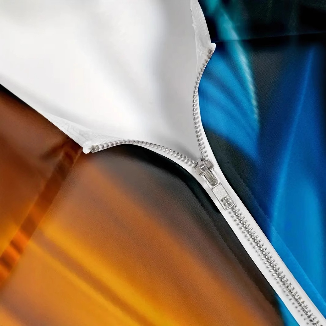 Camisa POLO con cremallera de manga corta transpirable y suelta de todo fósforo de negocios para hombres de verano, estampado colorido halo 3D