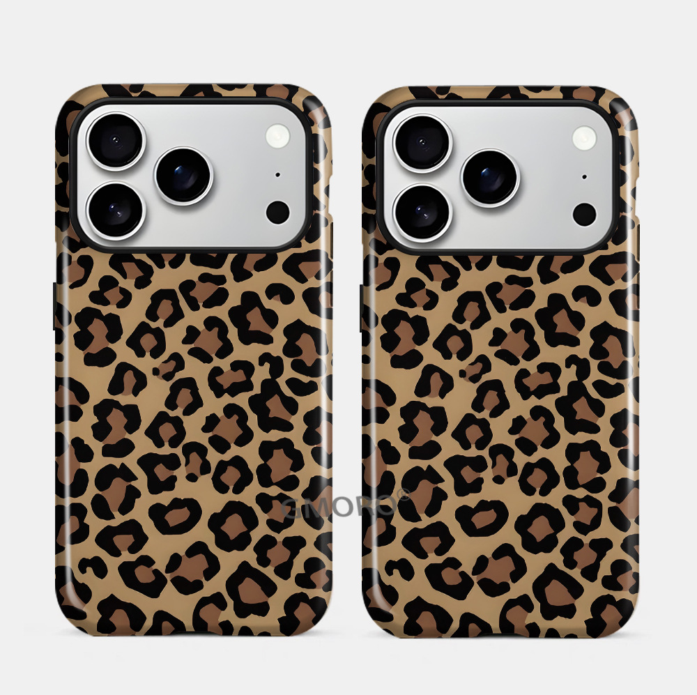 跨境热销iphone17手机套16promax棕色豹纹手机壳苹果13磁吸菲林15