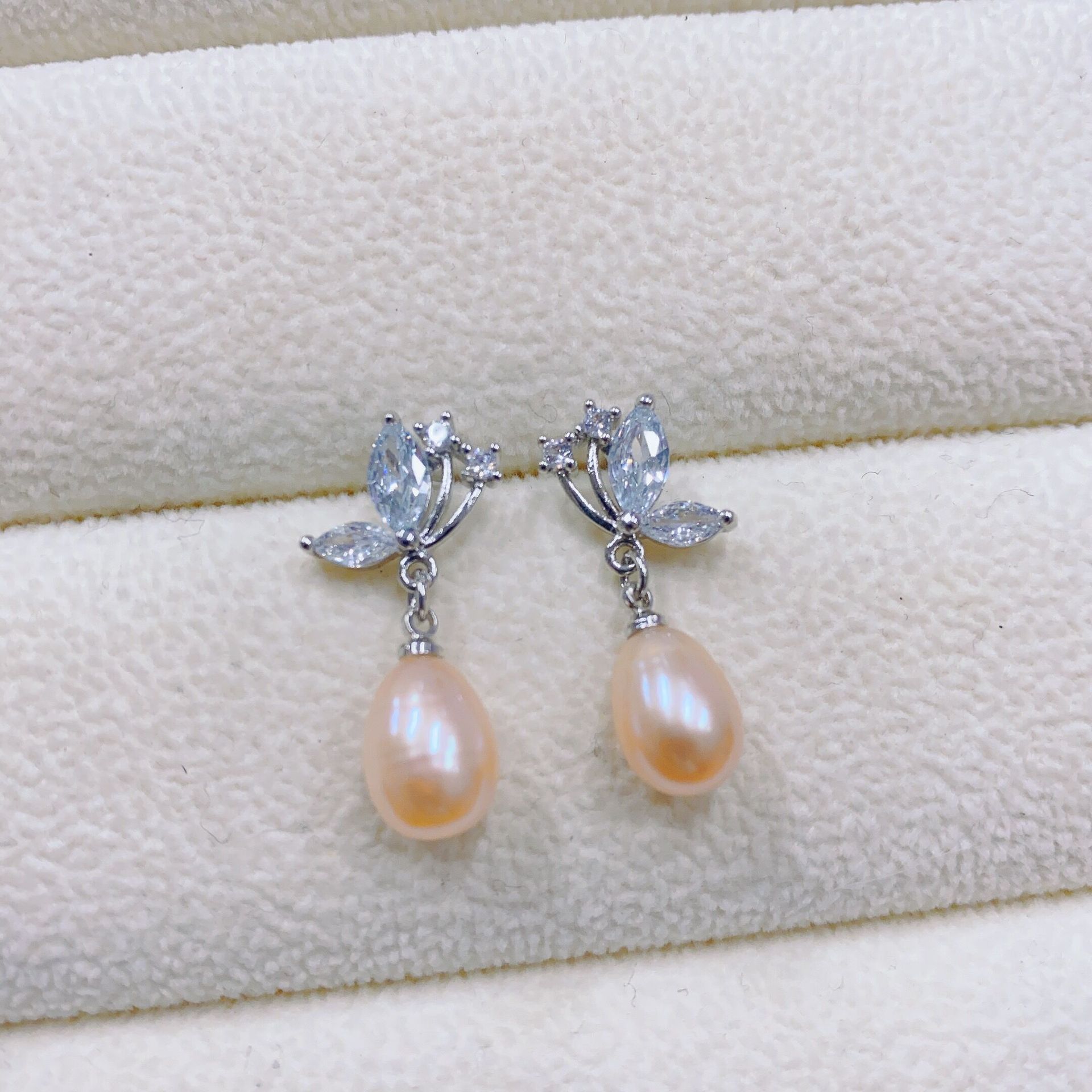 C1304B 실버 라이스 비즈 핑크