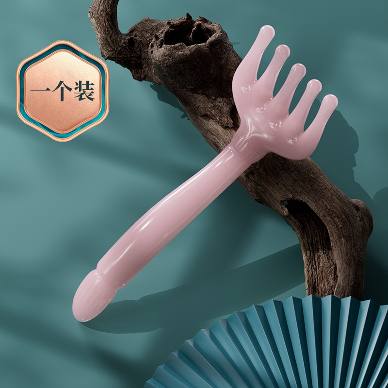 Masajeador de cabeza de cinco garras masaje peine herramienta de terapia capilar resina tendón dragado Meridian rascarse cuero cabelludo descompresión artefacto