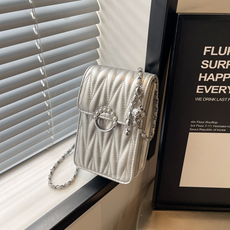 時尚鏈條小方包女2024夏季新款簡約高級感單肩包小眾潮休閒女包