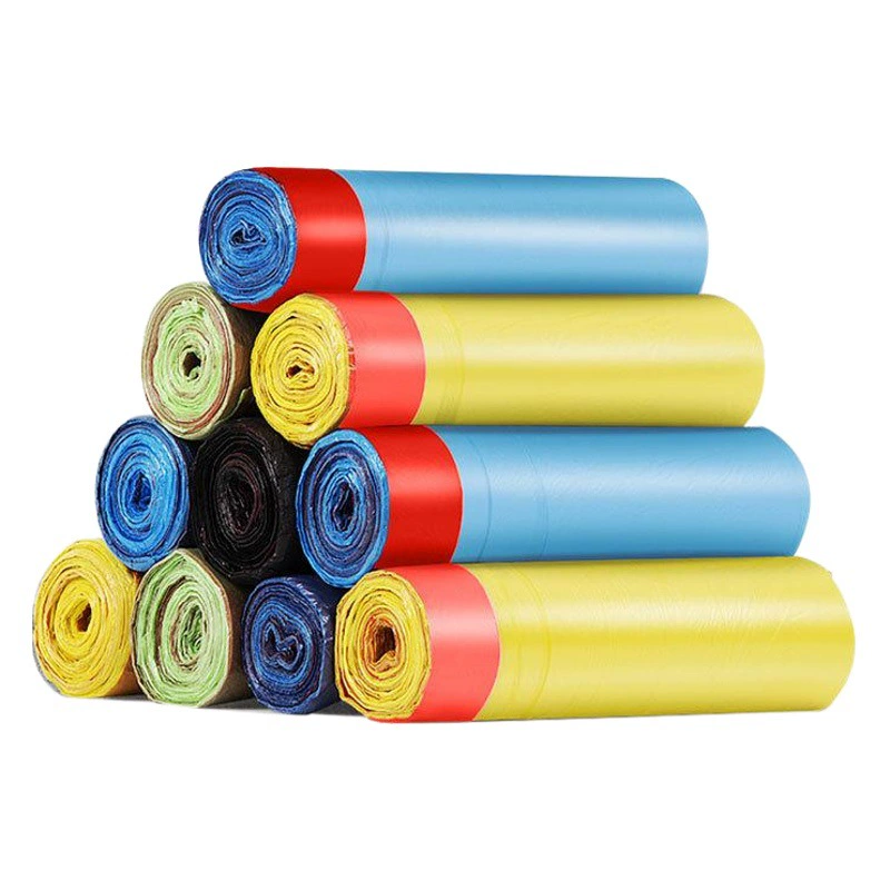 Мешок для мусора на толстом шнурке для домашнего использования, утолщенный с ручкой, автоматическое закрытие, негрязный ручной одноразовый пластиковый пакет оптом.