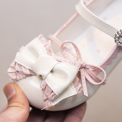 Children's shoes 2025 new arrival pink small high-heel sweet fashionable shallow mouth shoes pretty princess shoes single shoes