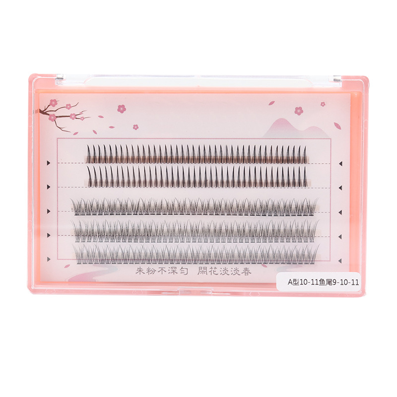 Pestañas postizas de suministro directo de fábrica al por mayor traje de pestañas autoinjertadas Un cabello + cola de pez pestañas largas naturales tienda de belleza de pestañas