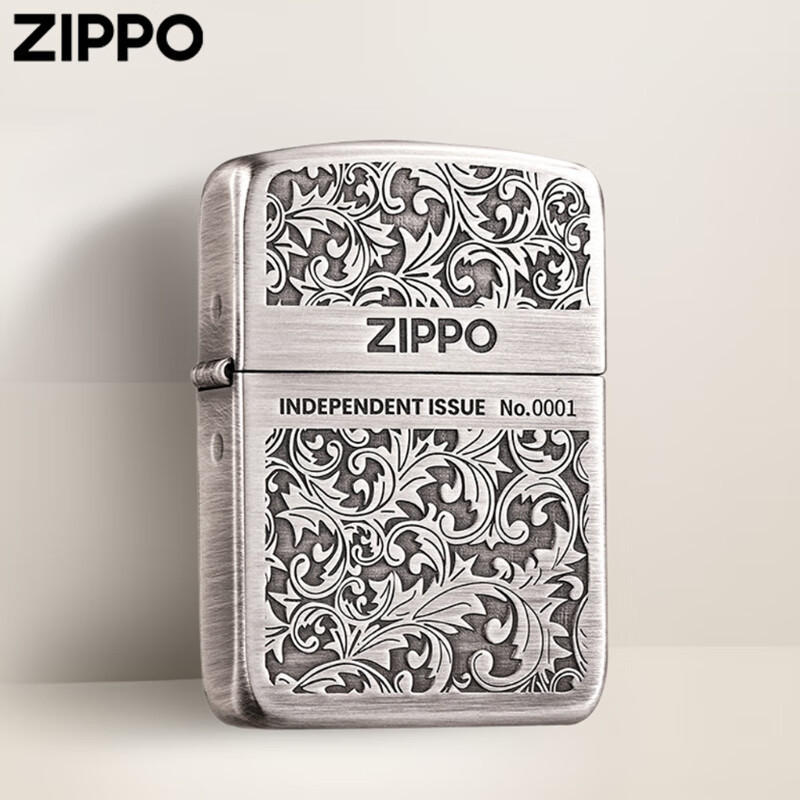 zippo打火机1941复刻古银双面唐草煤油防风送男友七夕礼物zp点烟|undefined