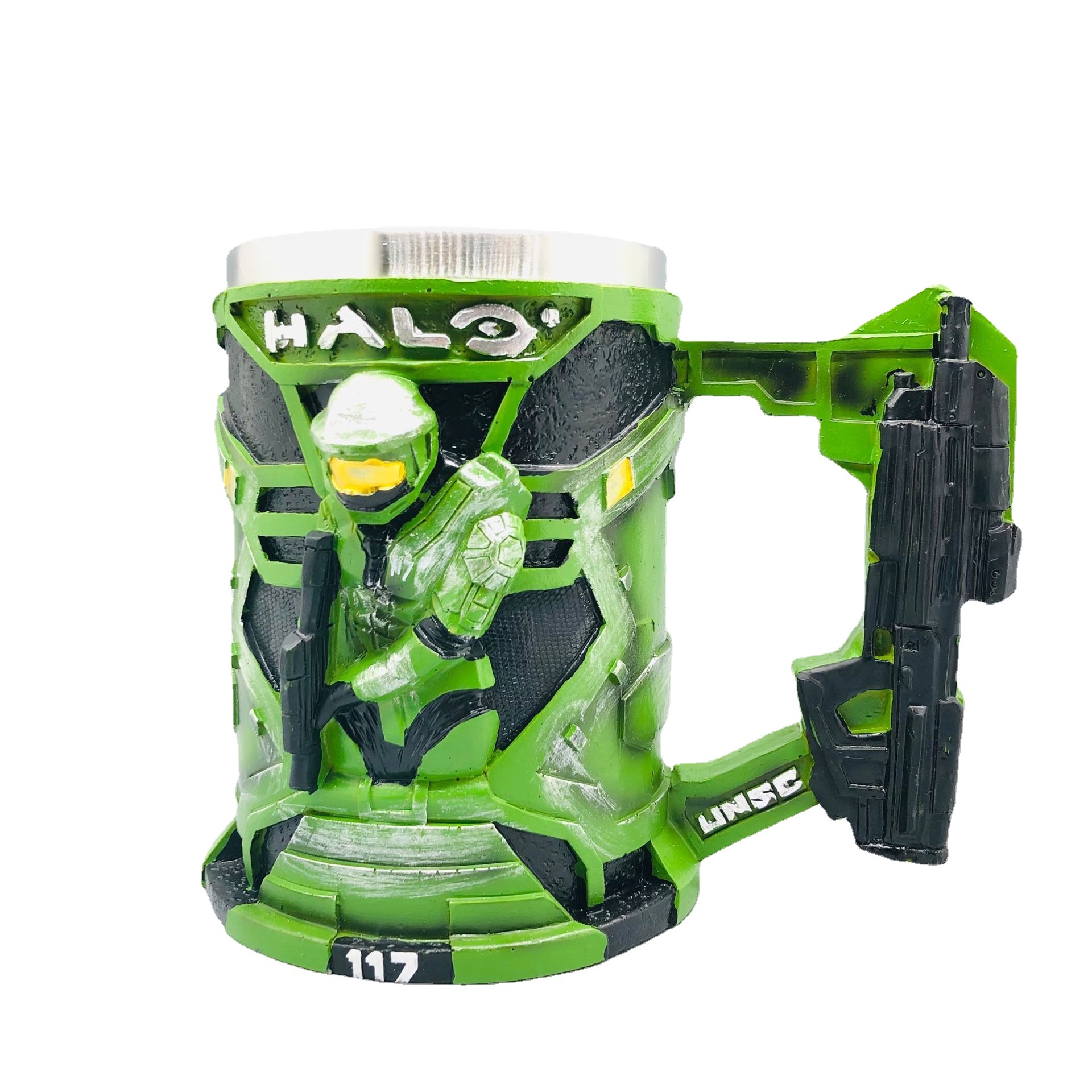 Halo Infinite officer Mark copa de vino verde soldado Master Chief Taza Tankard