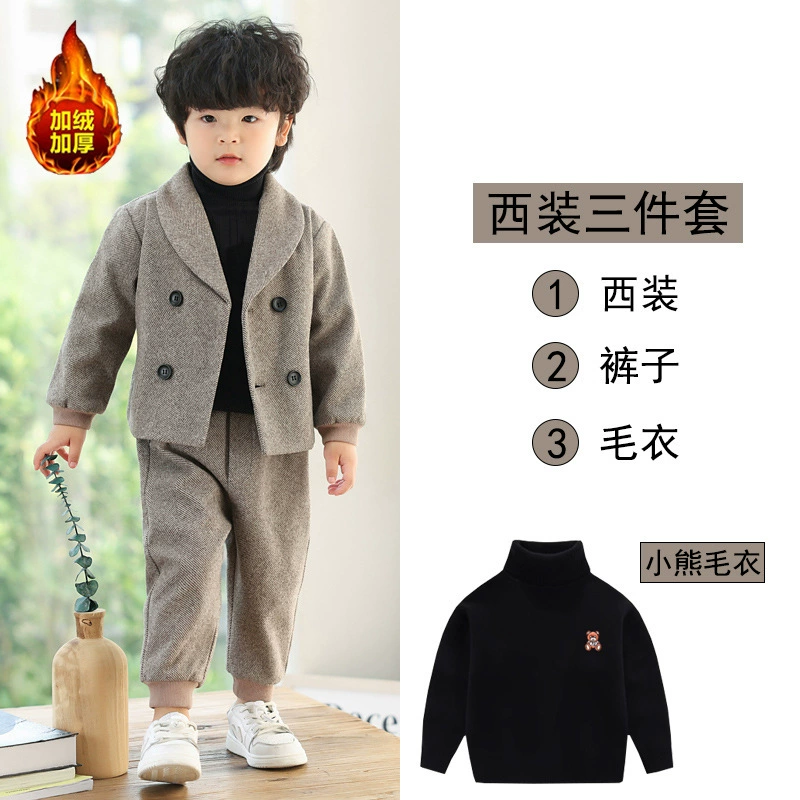 Детский fleece классический костюм для отдыха, костюм цветочного мальчика, платье девочки цветов, корейский стиль, для выступлений