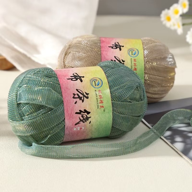 Flash cloth yarn cloth manufacturers wholesale crochet sandals and slippers sun hat wool hand-woven material bag