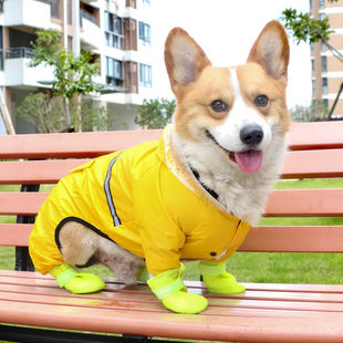 Dog Rain Boots Teddy Shoes That Don'T Fall Off Bichon Frize Corgi Large, Medium and Small Size Dogs Pet Foot Covers Soft-Soled Rain Boots Waterproof and Dirty
