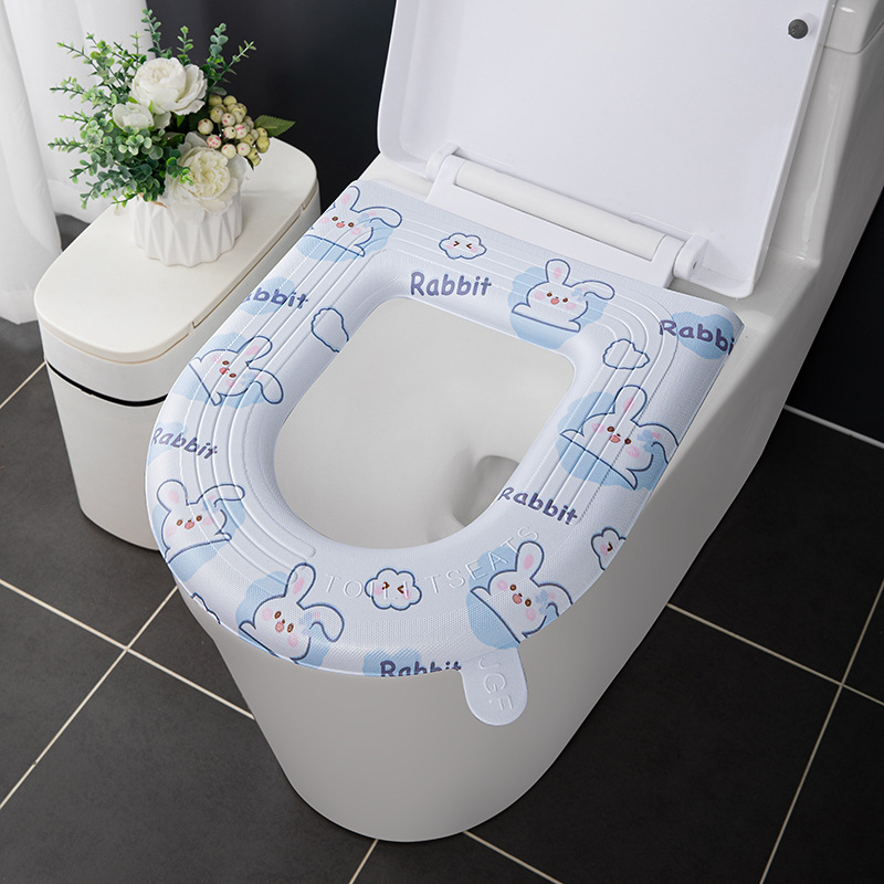 Cuatro temporadas de dibujos animados EVA impermeable adhesivo inodoro universal cubierta cojín de inodoro de verano hogar anillo inodoro cojín de inodoro