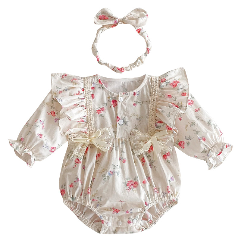 Children's spring overall with bow