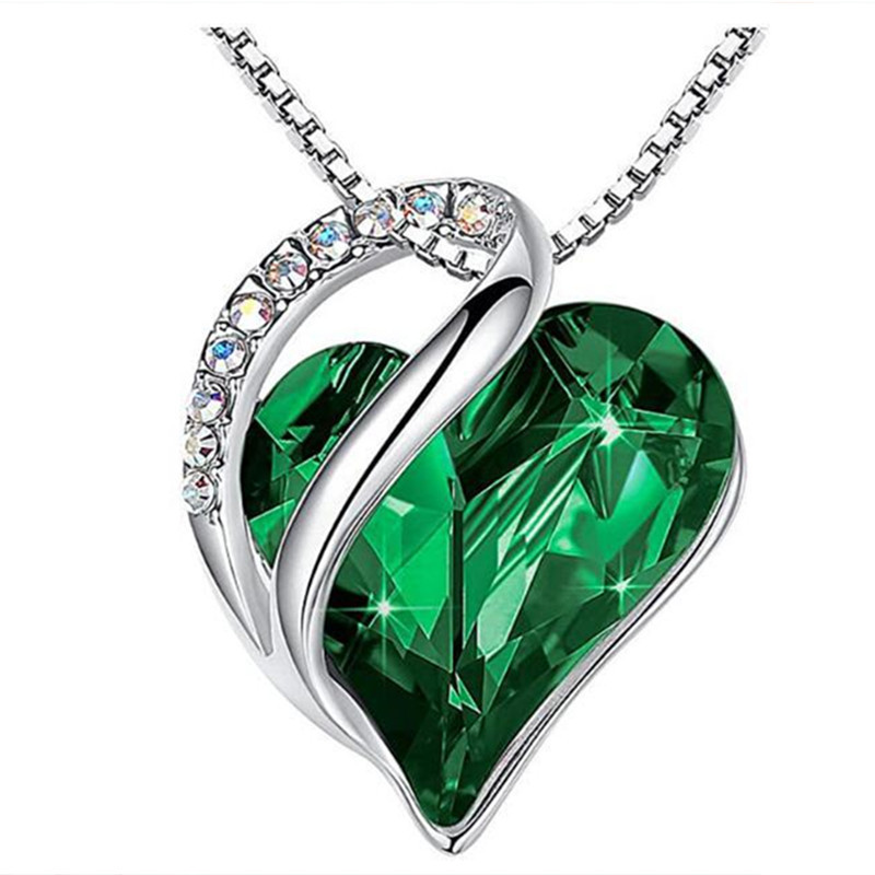 Fashion Heart Shape Alloy Crystal Rhinestone Pendant Necklace 1 Piece display picture 4