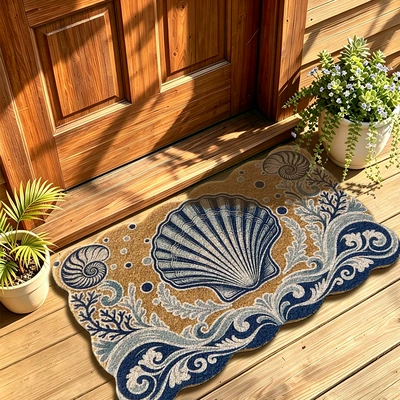 Avtomobil döşəmə paspasları – doormat, thickened entrance mat, coconut - wave-shell-4060cm