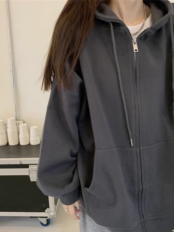 ins超火卫衣女秋oversize连帽薄款外套韩版潮学生宽松开衫上衣|undefined