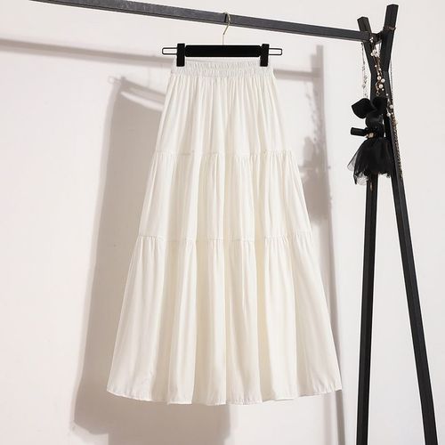Stylish and Versatile Spring New Season Large Size Women's A-Line Maxi Skirt for Plus Size, High-Waisted Slimming Skirt