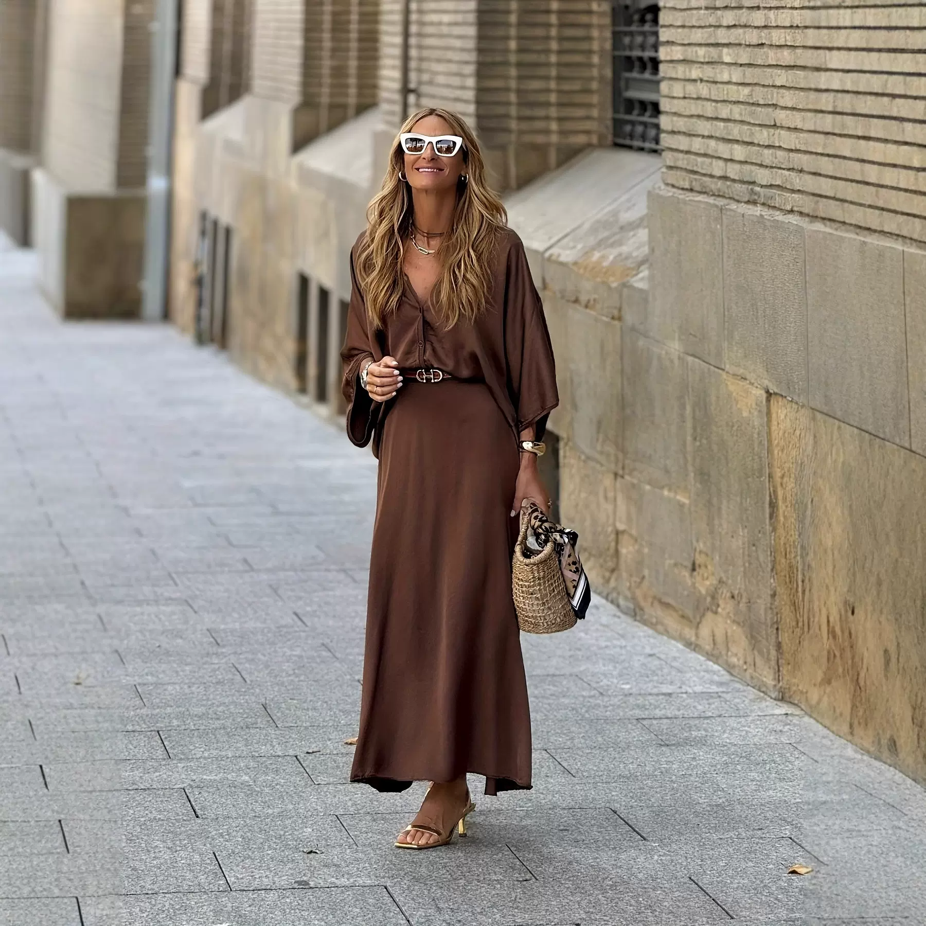 欧美跨境女装2025春夏新款休闲长袖上衣半身裙套装两件套