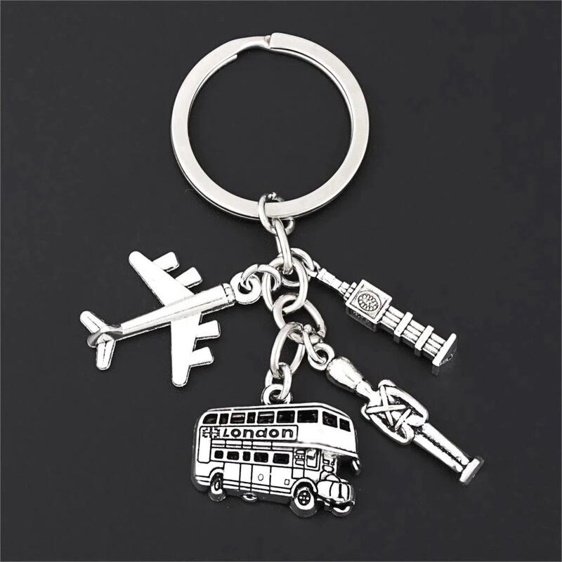British London key chain Big Ben London bus bus plane bell tower soldier key chain