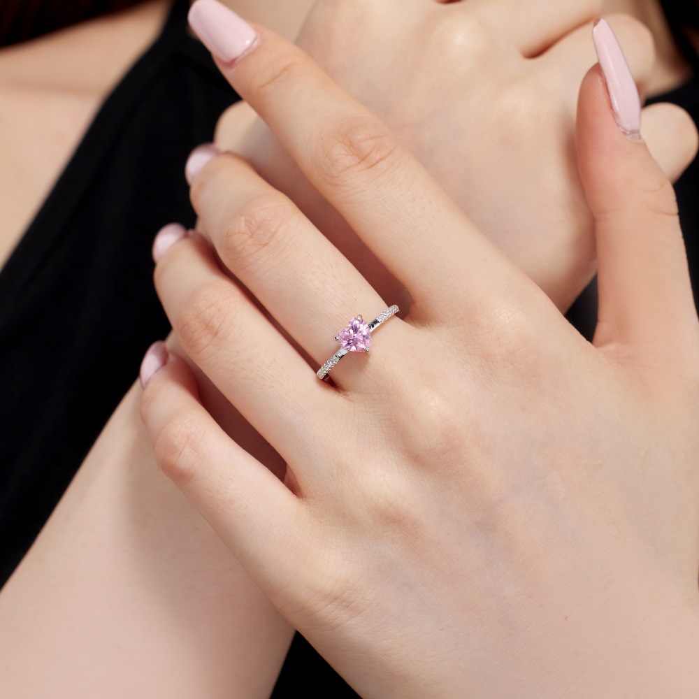 7g Weight Zircon Inlay Material Open Rings, Rings Classification 5, 9, Adjustable Ring Size 1 Piece Quantity Holiday, Daily Occasion 925 Sterling Silver Material Heart Shape Pattern Women's Gender Plating, Inlay Design Basic, Simple Style, Classic Style Style 925 Sterling Silver Zircon Heart Shape Open Rings Rings 21