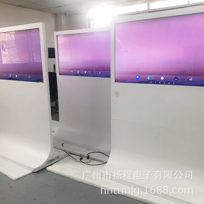 lg55寸oled立式雙面屏顯示器機場銀行展廳展覽超薄壁紙雙面廣告機