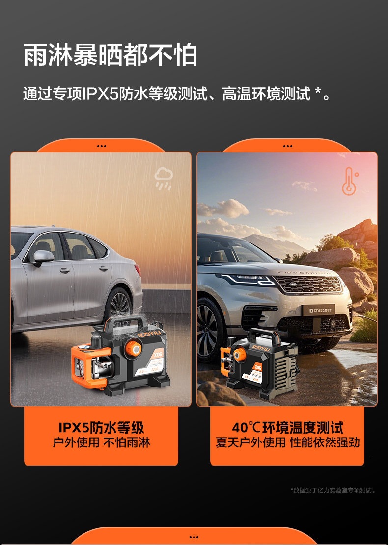 Yili Car Washer Black Rhino X06 High-Power Induction Household 220V High-Pressure Water Gun Portable Cleaning Tool