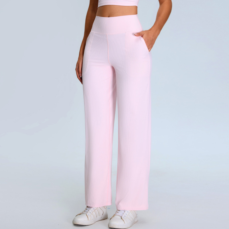 Transfronterizos otoño y invierno ocio suelto pantalones de calzado de mujer bolsillo de rosca pantalones deportivos de piernas anchas pantalones de ejercicio de secado rápido