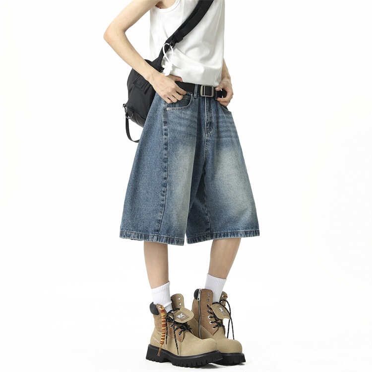 Jin Jing Style Denim Shorts for Women, Summer New Loose Casual Versatile Wide-Leg Shorts, Five-Point Pants Jin Jing Style Denim Shorts for Women, Summer New Loose Casual Versatile Wide-Leg Shorts, Five-Point Pants