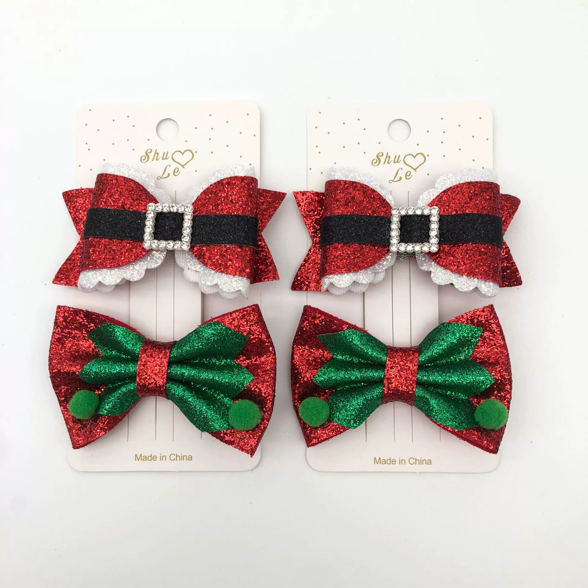 跨境欧美外贸圣诞节头发鹿角发夹女甜美闪粉格丽特边毛球发饰