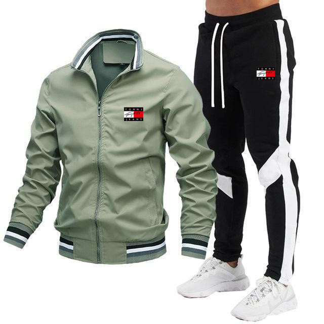 2024 nuevo traje de chaqueta para hombre traje casual pantalones de costura chaqueta de aviador traje de chaqueta de alta calidad