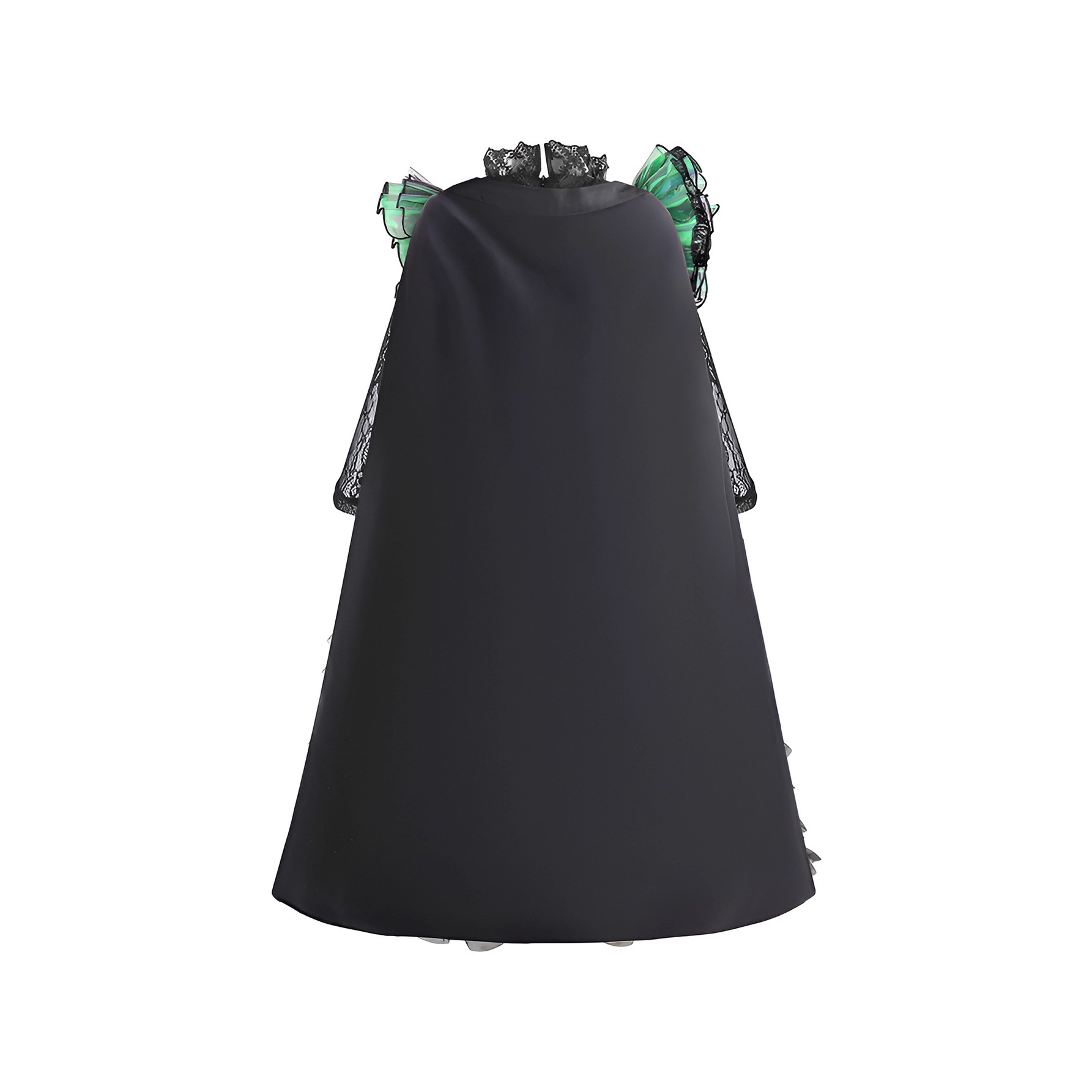 2026 explosión transfronteriza mágica bruja mala cosplay encaje negro vestido largo vestido de fiesta de Halloween