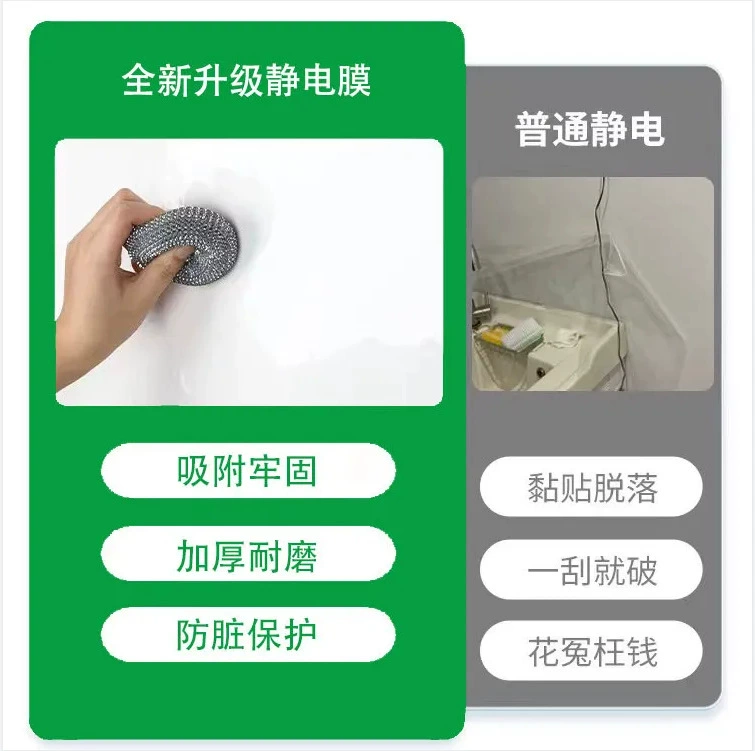 Transparent Wall Protective Film, Electrostatic or No-Residue Adhesive, Multiple Roll Lengths