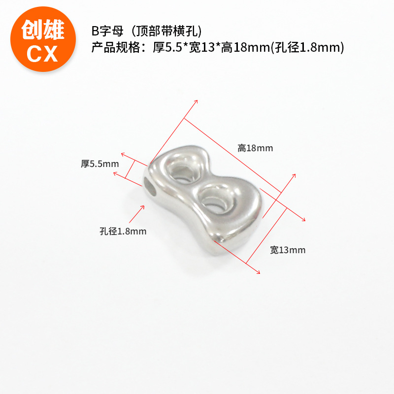 glossy accessory stainless steel with letters