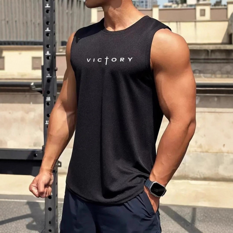 Outdoor Badminton Tennis Sports Men's Vest Street Sleeveless Shirt Summer Casual Running Fitness Vest