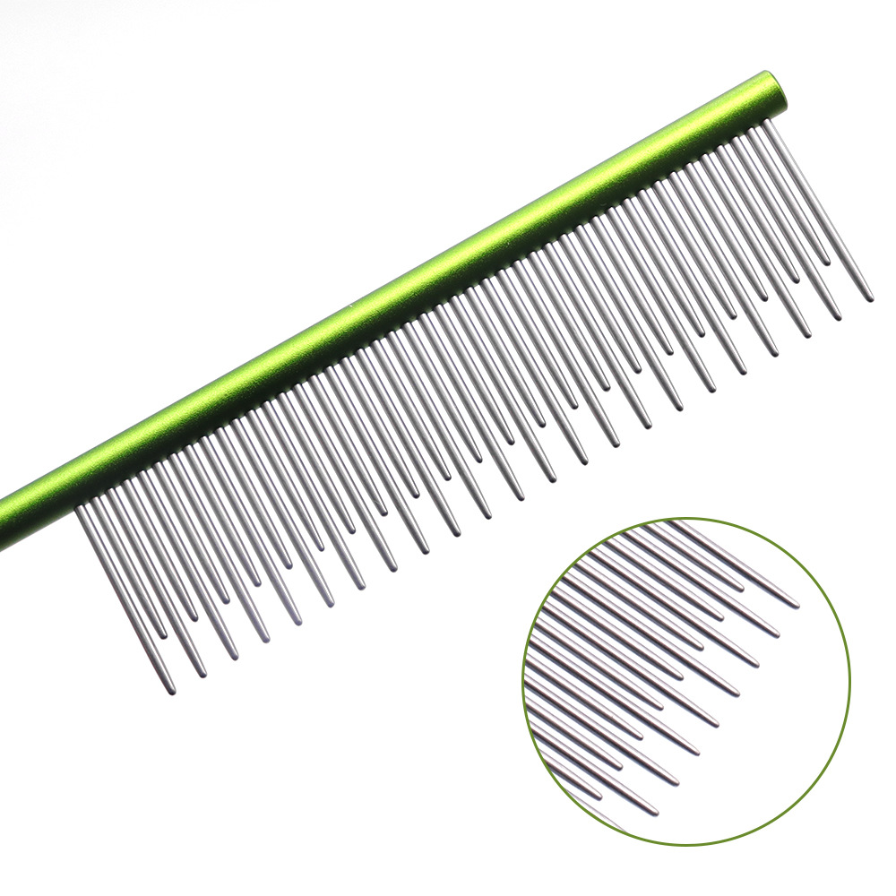 Peine para mascotas, peine, peine de cola puntiaguda de acero inoxidable, peine de pelo flotante, peine de pelo de perro, peine de pelo largo y corto