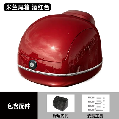 Tailing, and Honda 125 — Motorcycle trunk - milan-large-trunk-wine-red-includes-lining-accessories