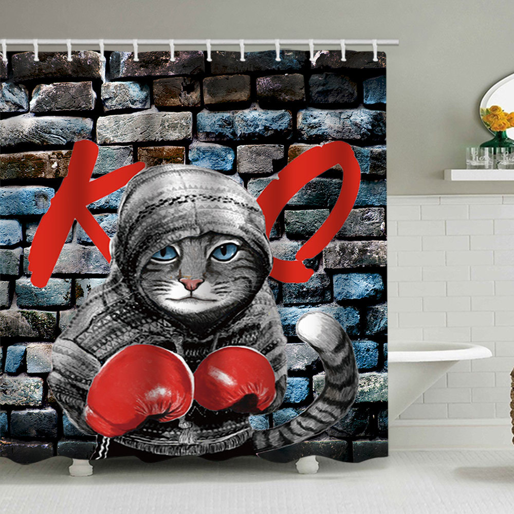 벽돌 벽 고양이