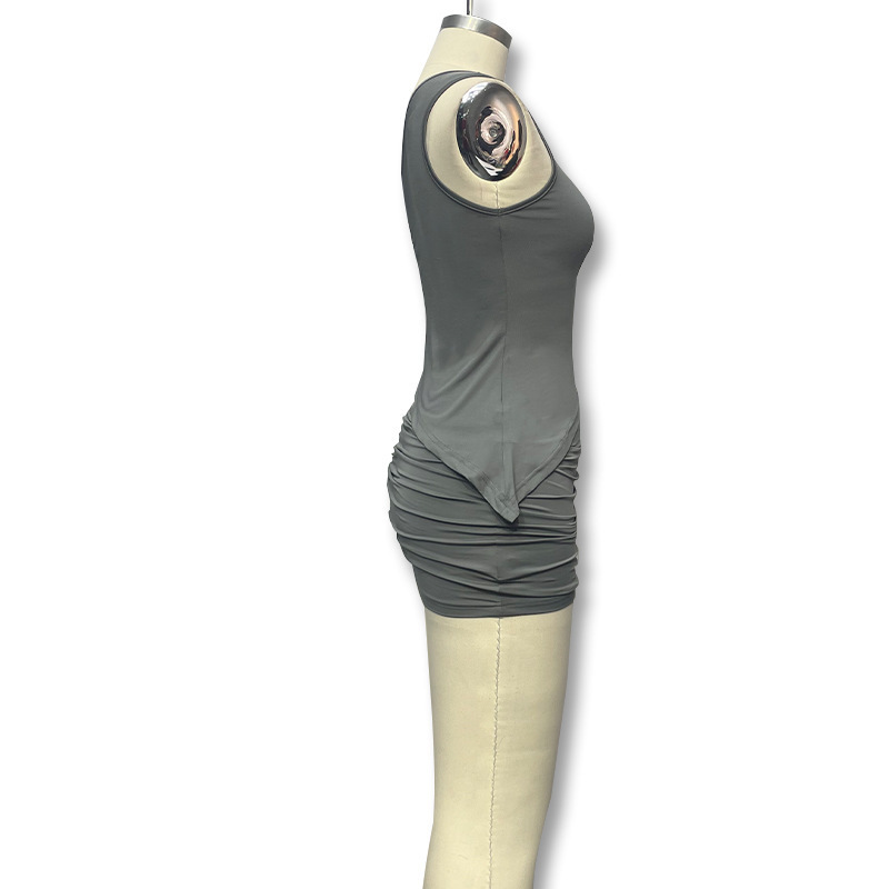 Bikini Set Mit Gerüschtem One-shoulder-oberteil Und Rock Für Damen_voghion.com