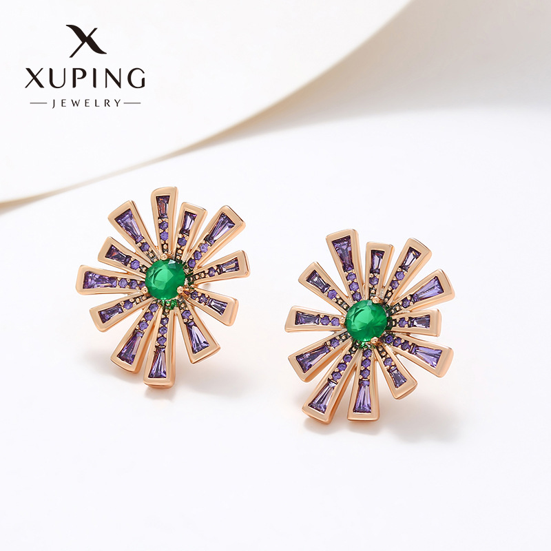 Xuping joyería serie de color preciosa de color artificial pequeña margarita pernos de aretes de nicho de alta calidad aretes japoneses y coreanos aretes