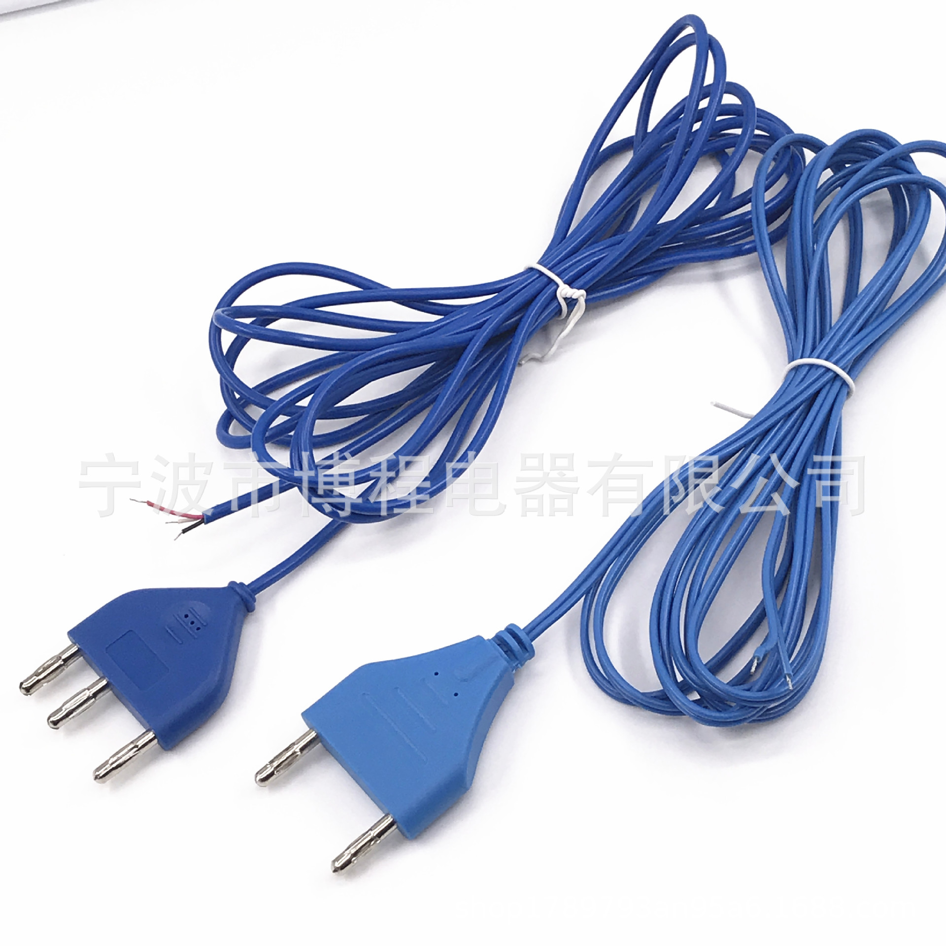 蓝色电刀笔插头线6598电刀笔插头线医用三芯两芯医疗专用插头线