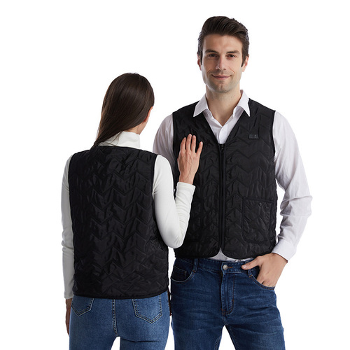 Cross-border intelligent winter bestseller V-neck unisex heating vest with USB charging cold-resistant outdoor warming jacket