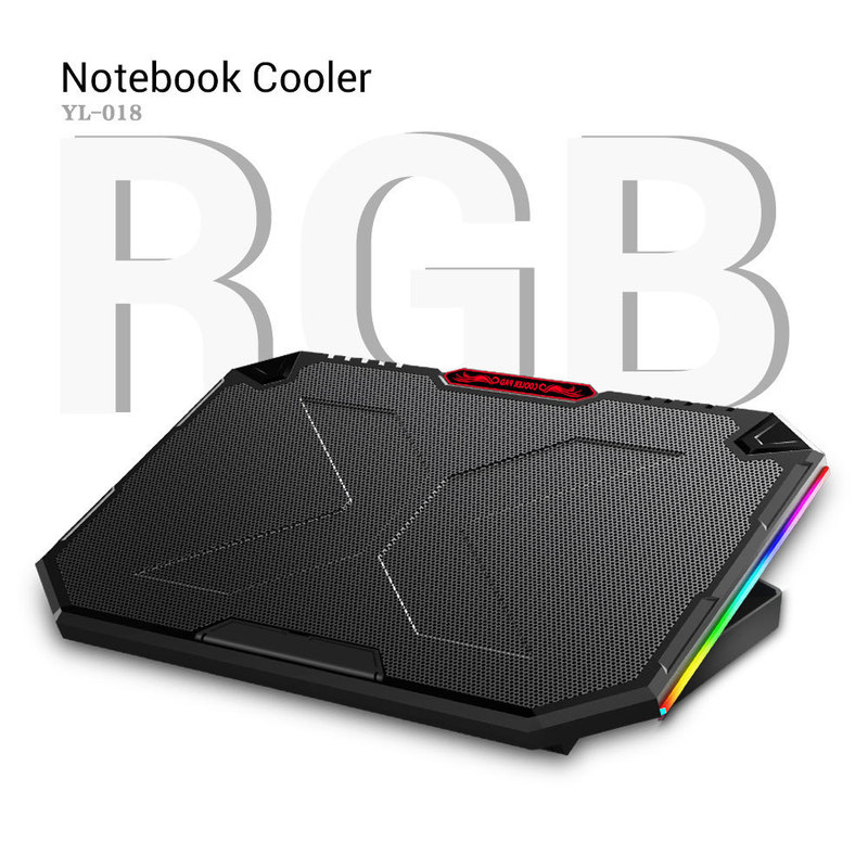 Cross-Border Rgb Laptop Cooler 17inch Laptop Cooling Base Gaming Notebook Adjustable Cooling Pad