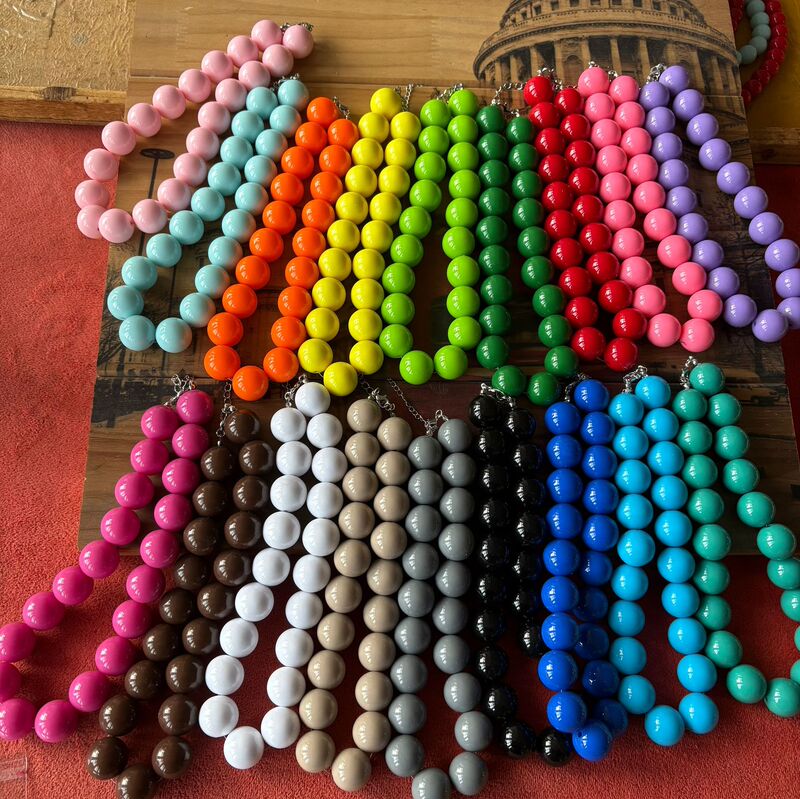 European and American Women's Fashion Bohemian Style Festival Party Exaggerated Large Acrylic Candy Bead Necklace
