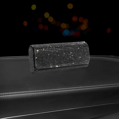 Sunglasses Holder, Sunglasses Case, Car Glasses Clip/Bill Clip - black-diamond