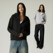 teeshe女装莱赛尔空气层连帽卫衣25秋季新品300g简洁休闲百搭上衣