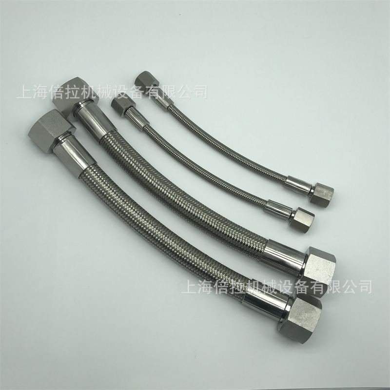 TENHEFLOW不锈钢耐高压螺纹编制金属四氟软管1/4‘’*0.2m锻压件