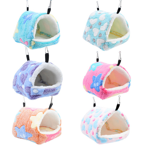 Sugar glider warm winter cotton nest coral velvet hammock small pet supplies squirrel cotton hanging nest