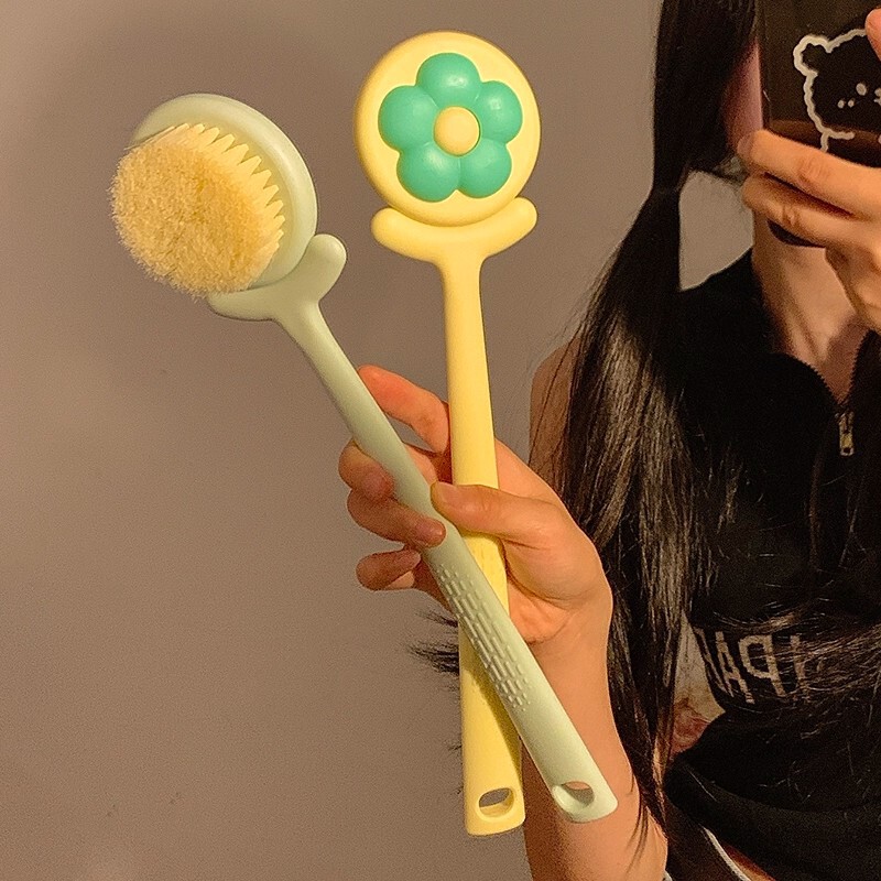 Bath Brush Scrubber Back Scrubber Tool for Women, Long-Handled Soft Bristle Body Brush, Exfoliating Scrub Special, No Need for Help