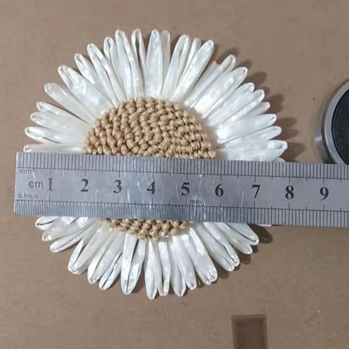 Creative Grass Braided Sunflower 8cm PP Grass Daisy Accessories Grass Hat Beach Shoes Garment Accessories Supply